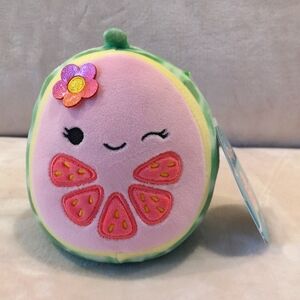 Squishmallow 5 inches Lena, pink guava fruit